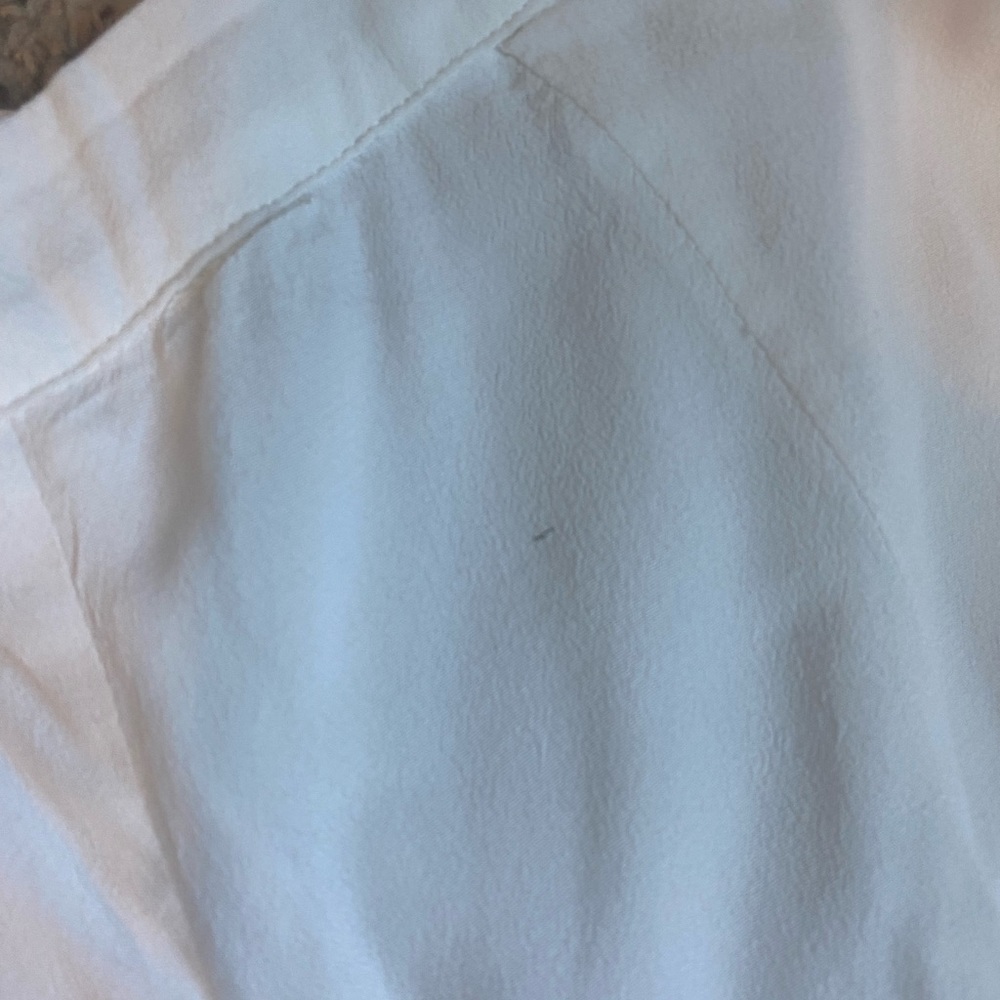 White wide legged crop pants.